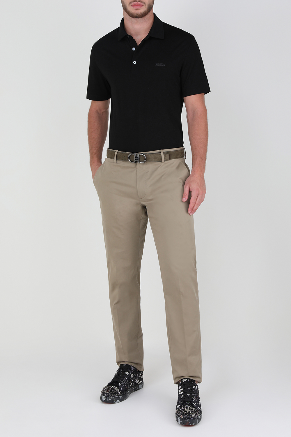 חולצת פולו קצרה מצמר